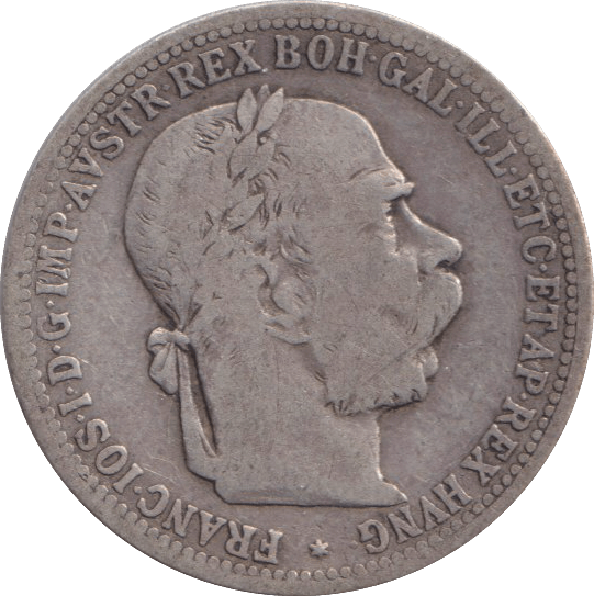 1896 SILVER CORONA AUSTRIA - SILVER WORLD COINS - Cambridgeshire Coins