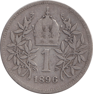 1896 SILVER CORONA AUSTRIA - SILVER WORLD COINS - Cambridgeshire Coins