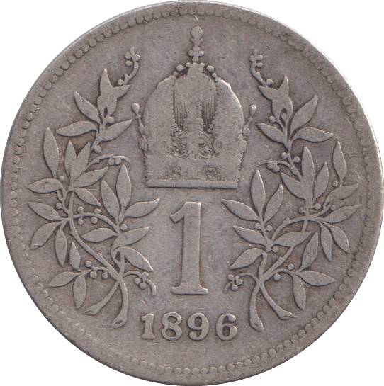 1896 SILVER CORONA AUSTRIA - SILVER WORLD COINS - Cambridgeshire Coins