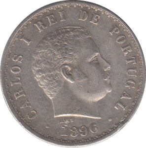 1896 SILVER PORTUGAL 500 REIS - SILVER WORLD COINS - Cambridgeshire Coins