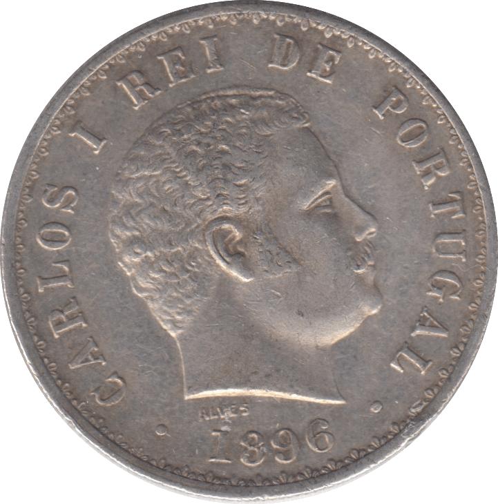 1896 SILVER PORTUGAL 500 REIS - SILVER WORLD COINS - Cambridgeshire Coins