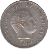 1896 SILVER PORTUGAL 500 REIS - SILVER WORLD COINS - Cambridgeshire Coins