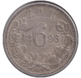 1896 SILVER SOUTH AFRICA SIX PENCE - SILVER WORLD COINS - Cambridgeshire Coins