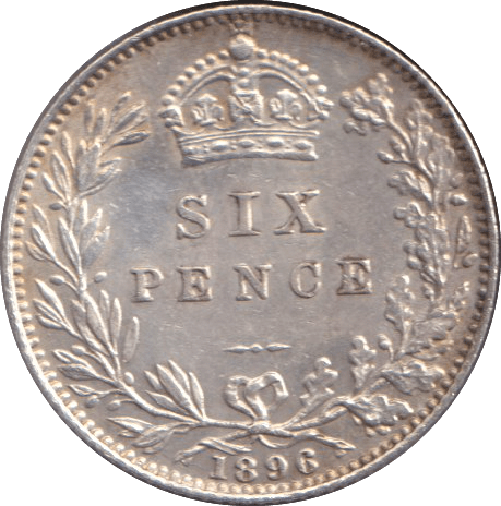 1896 SIXPENCE ( EF ) - SIXPENCE - Cambridgeshire Coins