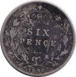 1896 SIXPENCE ( FINE ) - SIXPENCE - Cambridgeshire Coins