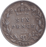 1896 SIXPENCE ( FINE ) - SIXPENCE - Cambridgeshire Coins