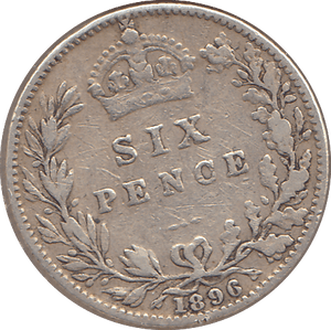 1896 SIXPENCE ( FINE ) - SIXPENCE - Cambridgeshire Coins