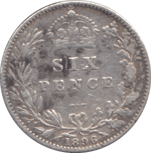 1896 SIXPENCE ( GF ) - SIXPENCE - Cambridgeshire Coins