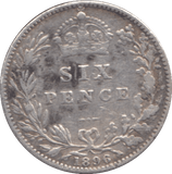 1896 SIXPENCE ( GF ) - SIXPENCE - Cambridgeshire Coins