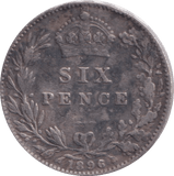 1896 SIXPENCE ( GF ) - SIXPENCE - Cambridgeshire Coins