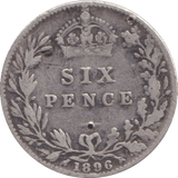 1896 SIXPENCE ( GF ) - SIXPENCE - Cambridgeshire Coins
