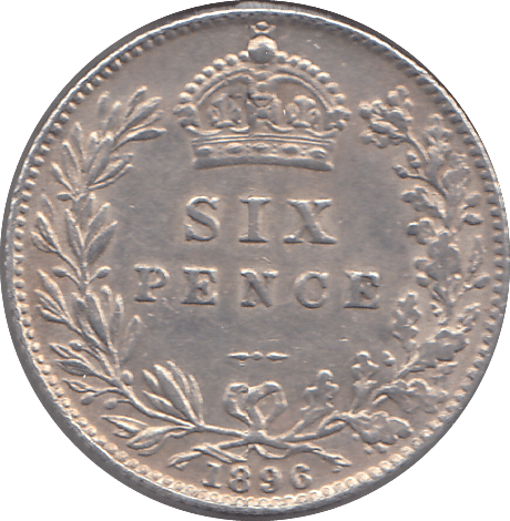 1896 SIXPENCE ( GVF ) 1 - SIXPENCE - Cambridgeshire Coins