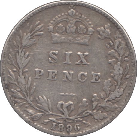 1896 SIXPENCE ( NF ) - SIXPENCE - Cambridgeshire Coins