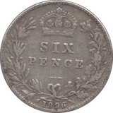 1896 SIXPENCE ( NF ) - SIXPENCE - Cambridgeshire Coins