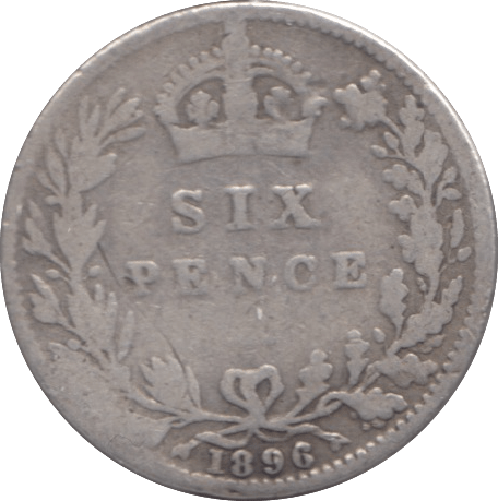 1896 SIXPENCE ( NF ) - SIXPENCE - Cambridgeshire Coins