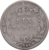1896 SIXPENCE ( NF ) - SIXPENCE - Cambridgeshire Coins