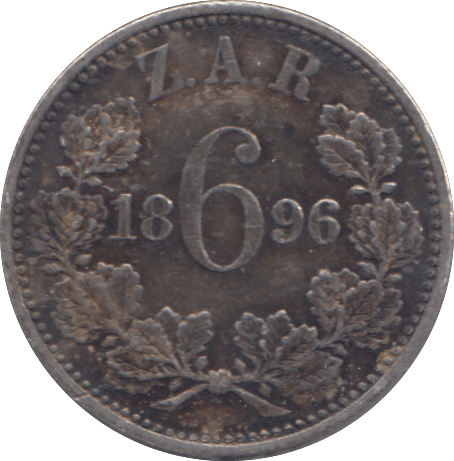 1896 SOUTH AFRICA SIXPENCE - SILVER WORLD COINS - Cambridgeshire Coins