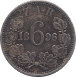 1896 SOUTH AFRICA SIXPENCE - SILVER WORLD COINS - Cambridgeshire Coins