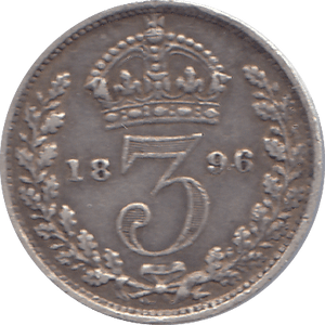 1896 THREEPENCE ( GVF ) - THREEPENCE - Cambridgeshire Coins