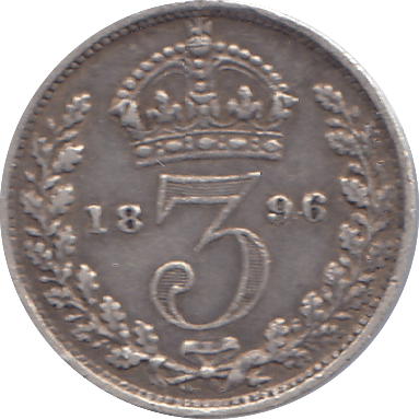 1896 THREEPENCE ( GVF ) - THREEPENCE - Cambridgeshire Coins