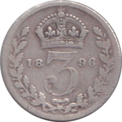 1896 THREEPENCE ( NF ) - THREEPENCE - Cambridgeshire Coins