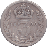 1896 THREEPENCE ( NF ) - THREEPENCE - Cambridgeshire Coins