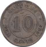 1897 10 CENTS MAURITIUS - WORLD COINS - Cambridgeshire Coins