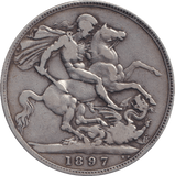 1897 CROWN ( FINE ) - FLORIN - Cambridgeshire Coins