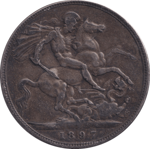 1897 CROWN ( GVF ) - CROWN - Cambridgeshire Coins
