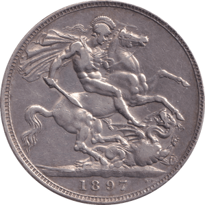 1897 CROWN ( GVF ) - CROWN - Cambridgeshire Coins
