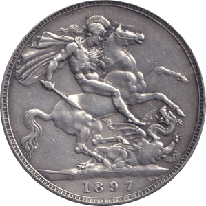 1897 CROWN ( GVF ) - CROWN - Cambridgeshire Coins