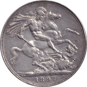 1897 CROWN ( GVF ) - CROWN - Cambridgeshire Coins