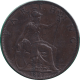 1897 FARTHING ( EF ) - FARTHING - Cambridgeshire Coins
