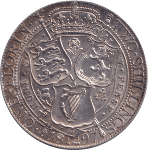 1897 FLORIN ( AUNC ) - FLORIN - Cambridgeshire Coins