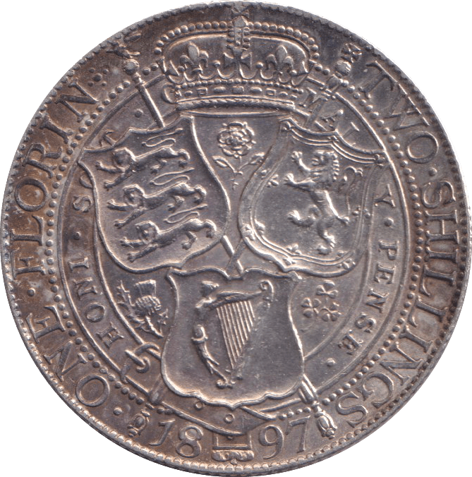 1897 FLORIN ( AUNC ) - FLORIN - Cambridgeshire Coins