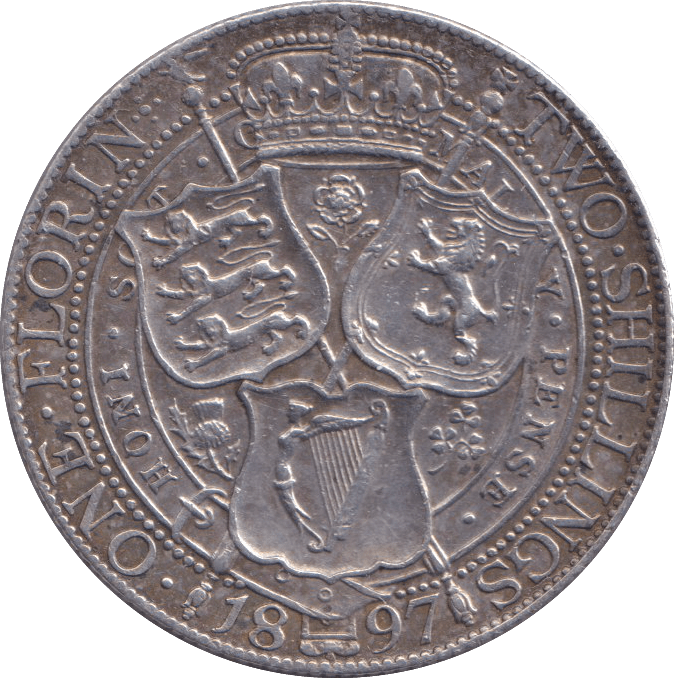 1897 FLORIN ( AUNC ) - FLORIN - Cambridgeshire Coins