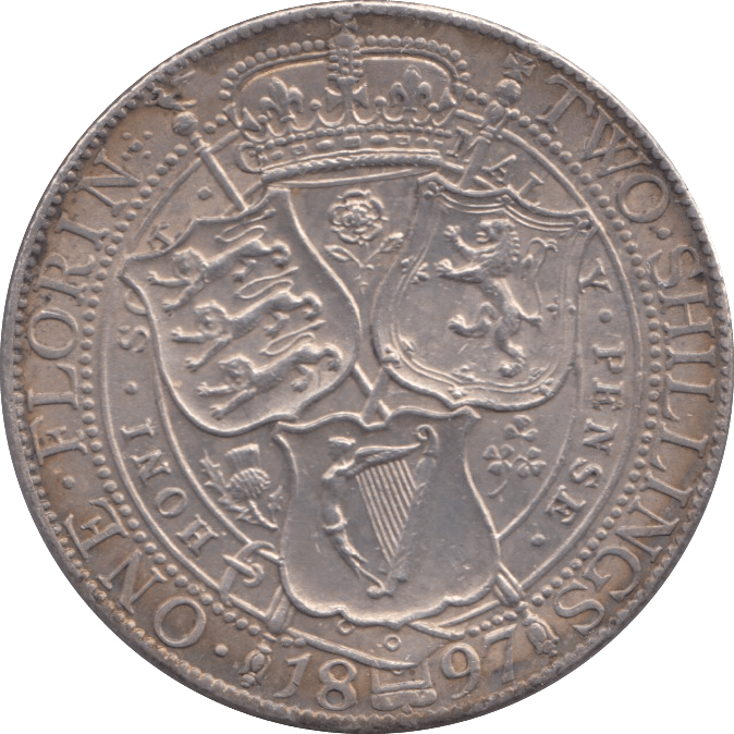 1897 FLORIN ( EF ) - FLORIN - Cambridgeshire Coins