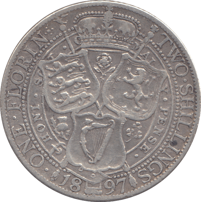 1897 FLORIN ( FINE ) - FLORIN - Cambridgeshire Coins