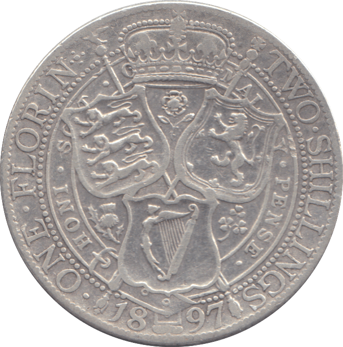 1897 FLORIN ( FINE ) - FLORIN - Cambridgeshire Coins