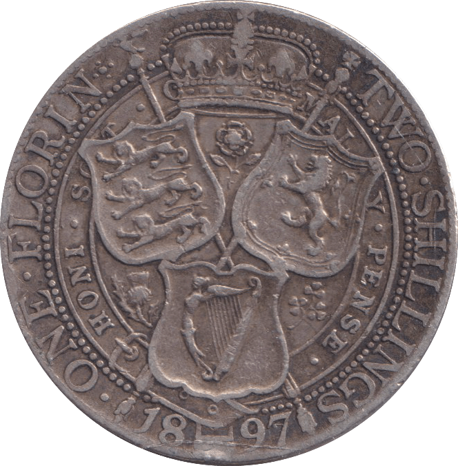 1897 FLORIN ( FINE ) - FLORIN - Cambridgeshire Coins