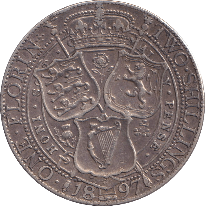1897 FLORIN ( GVF ) - FLORIN - Cambridgeshire Coins