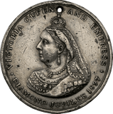 1897 G.BRIT BHM-3565 VICTORIA DIAMOND JUBILEE BRITISH HISTORICAL MEDAL WM ( NGC ) AU Details HOLED - NGC SILVER COINS - Cambridgeshire Coins