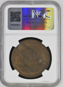 1897 G.BRIT BHM - 3613 FOUDROYANT LORD NELSON'S FLAGSHIP BRITISH HISTORICAL MEDAL BRONZE MS 62 BN - HAMMERED COINS - Cambridgeshire Coins