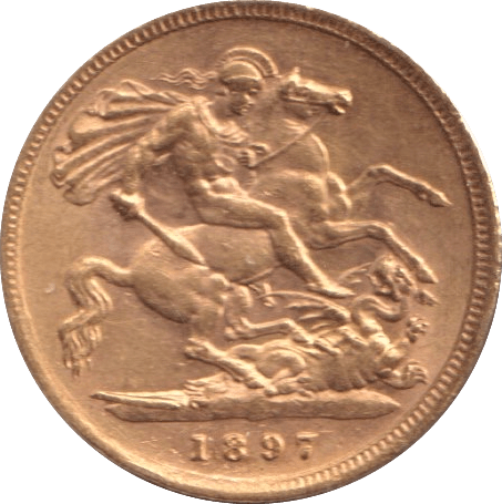 1897 GOLD HALF SOVEREIGN ( AUNC ) - HALF SOVEREIGN - Cambridgeshire Coins