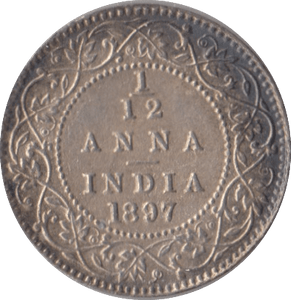 1897 INDIA 1/12 ANNA - WORLD COINS - Cambridgeshire Coins