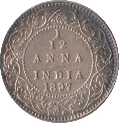 1897 INDIA 1/12 ANNA - WORLD COINS - Cambridgeshire Coins