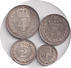 1897 MAUNDY SET VICTORIA - Maundy Set - Cambridgeshire Coins