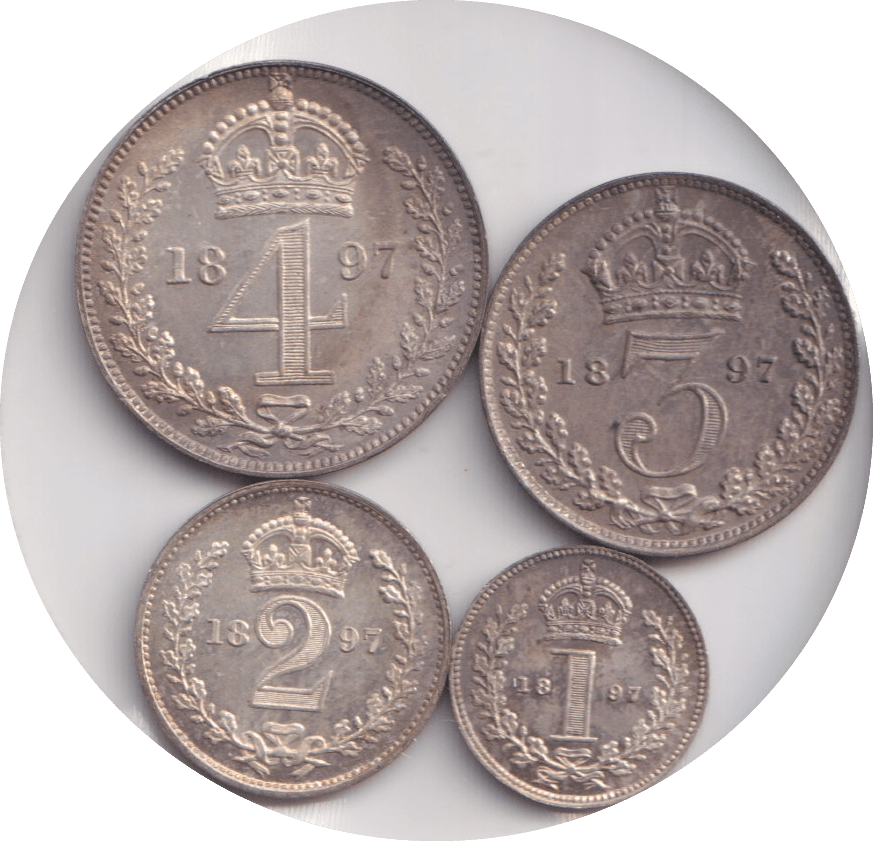 1897 MAUNDY SET VICTORIA - Maundy Set - Cambridgeshire Coins