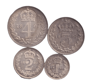 1897 MAUNDY SET VICTORIA - Maundy Set - Cambridgeshire Coins