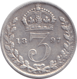 1897 MAUNDY THREEPENCE ( VF ) - MAUNDY THREEPENCE - Cambridgeshire Coins
